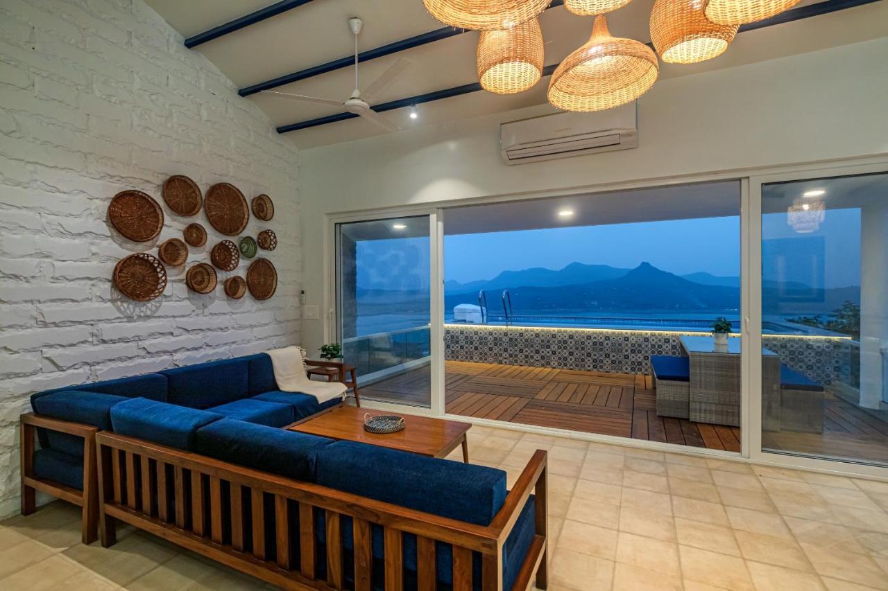 Saffronstays Kaia Waters By Kosha Villas, Pawna - Greek Style Villa With Panoramic View Of Pawna Lake Kolvan Exterior foto